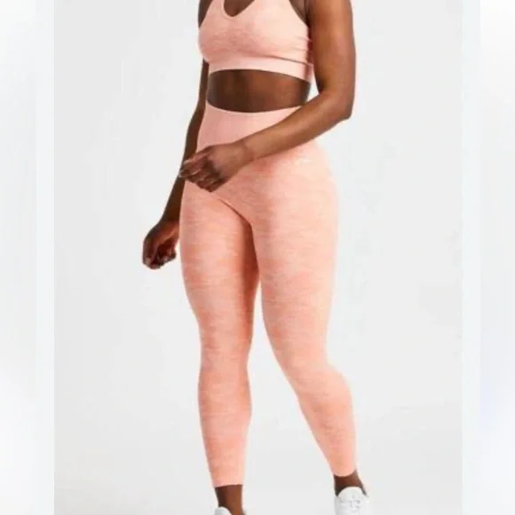 AYBL CAMO SEAMLESS LEGGING Peach Sz Small Women #BEAYBL - Picture 4 of 9